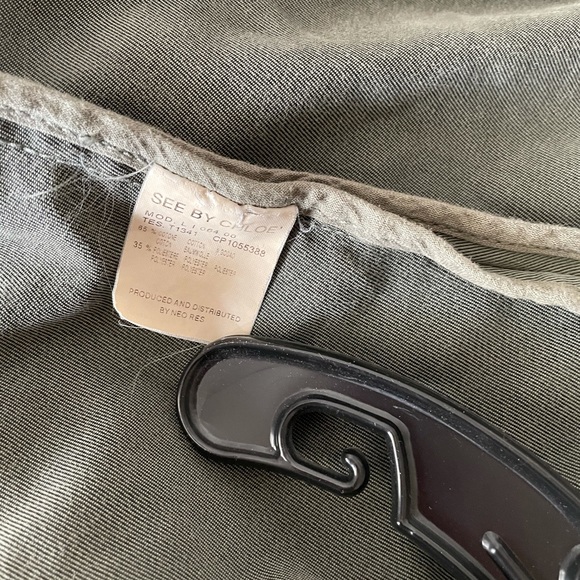 See By Chloe Paris Olive Green Cargo Utility Jacket 32 - Picture 6 of 16